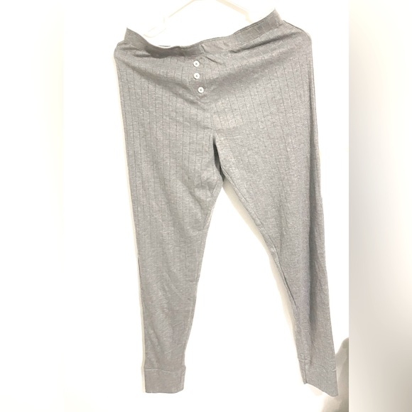 Sz XS La vie en rose Ribbed Fitted Pants dark grey with three button down NwT - Picture 2 of 4